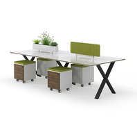 Poste de travail modulaire moderne pour 6 personnes Table de bureau Centre d'appel Cabines Meubles