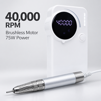 Machine à ongles de bureau antidérapante 75W avec moteur sans balais rechargeable par USB 0-30000 tr/min, outil professionnel en métal pour manucure