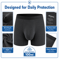 Caleçons Boxers pour Hommes Âgés en Modal, 4 Couches, Anti-Fuite 100ML, Anti-Odeur, Sans Étiquette, Élastiques, Lavables, OEM, Sous-vêtements d'Incontinence