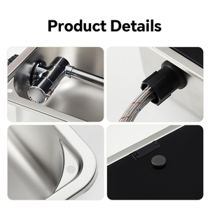 HOMFUL Lavabo per Camper Marino in Acciaio Inox con Rubinetto Pieghevole e Coperchio in Vetro Temperato per Roulotte - Product Image 5