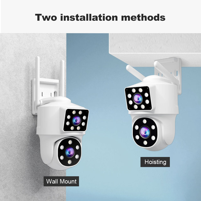 Srihome SH063 Wireless Dual-lens Wifi Outdoor IP Camera CCTV Camera Motion Detection AP Hotspot TF Card Storage Security Camera