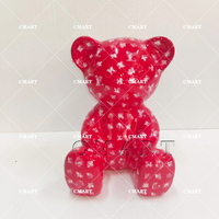 Ensemble d'ornements en résine en forme de cœur, de ballons et d'ours en peluche, modèle de logo personnalisé, pour sculpture artistique