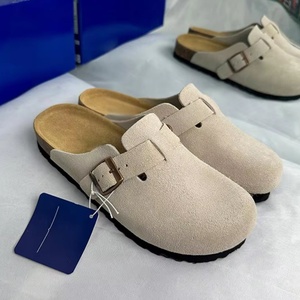 Chaussures d'été unisexes à la mode, demi-chaussons décontractés, chaussures de marche de haute qualité en cuir véritable, semelle en liège souple - Product Image 6