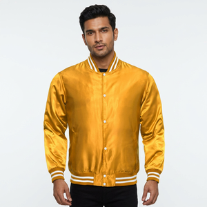 Custom Men's Vintage Winter Jacket Waterpoof Casual Varsity Flight Windbreaker Satin <b>Coat</b> Cotton Leather Letterman Jackets - Product Image 1