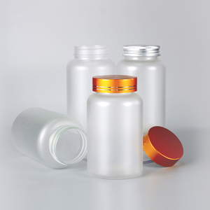 Frosted Transparent Customized Capsule Bottle Pharmaceutical Packaging PET <b>Plastic</b> For Health Products With Metal Screw <b>Cap</b> - Product Image 2
