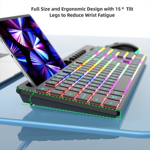 <span class=keywords><strong>Clavier</strong></span> et <span class=keywords><strong>souris</strong></span> sans fil 2,4 G rechargeables, rétroéclairés RGB, silencieux, ergonomiques, ultra-minces, combo 108 touches, <span class=keywords><strong>clavier</strong></span> pleine taille, 1600 DPI - Product Image 4