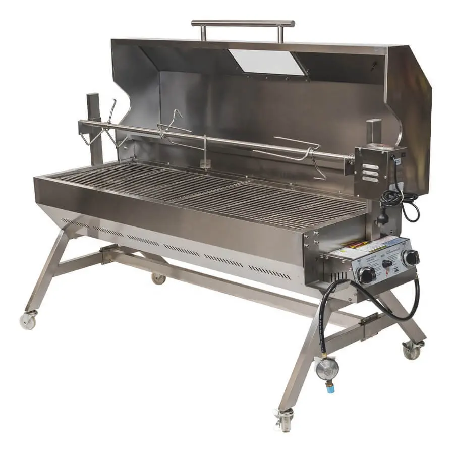 Grote Gas Houtskool Varken Lam Geit Outdoor 1500Mm Spit Koffiebrander Rvs Grill