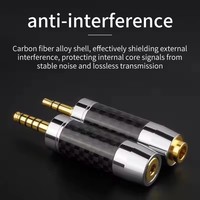 2.5mm / 3.5mm / 4.4mm connecteur Audio mâle femelle adaptateur convertisseur plaqué or prise fibre de carbone 2.5 3.5 4.4