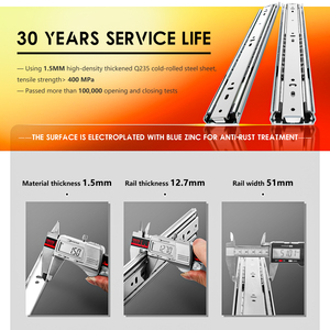 Aolisheng phần cứng Heavy Duty <span class=keywords><strong>Runner</strong></span> Phụ kiện ngăn kéo SLIDES Side núi ngăn kéo SLIDES - Product Image 3