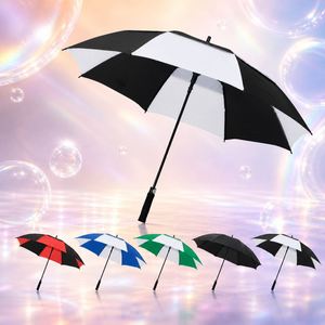 Paraguas de Golf Personalizado con Logotipo, 8 Varillas, Doble Toldo, Apertura Automática, Diseño a Cuadros, Mango Recto, para Eventos y Regalos Corporativos - Product Image 1