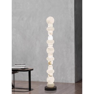 Lámpara de Pie de Mármol Natural LED con Cambio de Color E27 220V, Control por Interruptor, Diseño Decorativo para Sala de Estar, Dormitorio, Villa, Junto al Sofá - Product Image 2