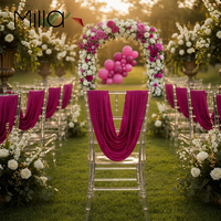 Décoration de dossier de chaise plissée en spandex, draperies pour chaise Chiavari, décoration de mariage