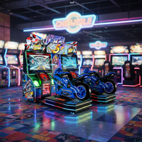 Simulateur de conduite à monnayeur pour deux joueurs, machine de jeu d'arcade, simulateur de course de moto, fournisseur