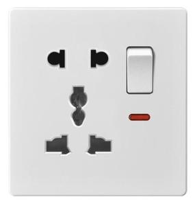 16A tường ánh sáng cung cấp điện bảng điều khiển cảm ứng-way chuyển đổi ổ cắm với ánh sáng LED PC loại 86 Đức Pháp Max. 250V anh tiêu chuẩn - Product Image 2