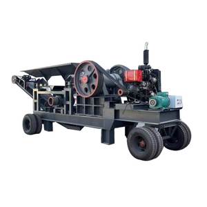 花崗岩、石灰岩、砂利、岩石の破砕用コンベア付きポータブルジョークラッシャー装置 - Product Image 3