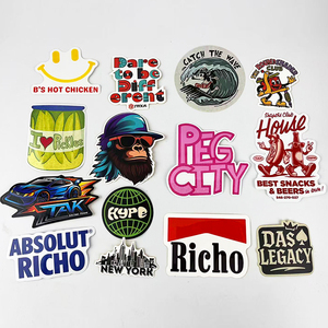 Etiquetas <span class=keywords><strong>Adhesivas</strong></span> Impermeables con Logo de Empresa Personalizado, Calcomanías de Vinilo de Dibujos Animados Troqueladas - Product Image 1