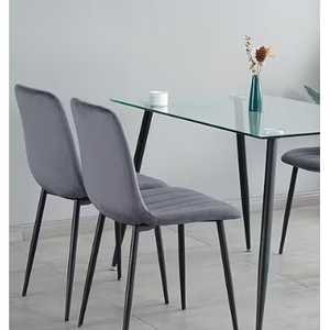 Sedia da cucina 4 pezzi FCJ Set sedie da pranzo con sedile imbottito e gambe in metallo
