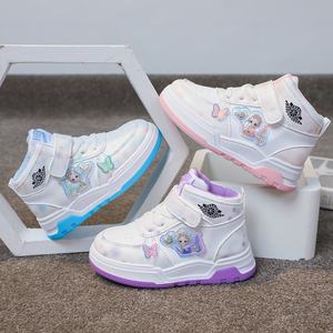 Zapatillas de Bota para Niños y Niñas Primavera Otoño 2025, Calzado Deportivo de Moda para Escuela Primaria, Nuevas Zapatillas de Baloncesto Blancas Infantiles - Product Image 1