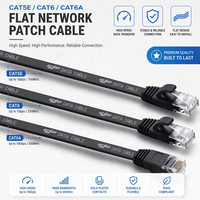 Konektor CAT6 RJ45 8P8C 1/3/5m Cat5e BC Konduktor Terpilin 30AWG Kabel Jaringan Lan PVC LSZH CAT6a UTP Flat Patch Cord Ethernet