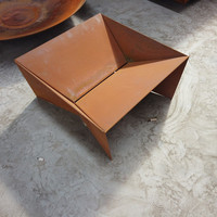 Brasero d'extérieur carré en acier Corten pour bois, foyer de jardin, patio, cour, chauffage extérieur, taille personnalisable