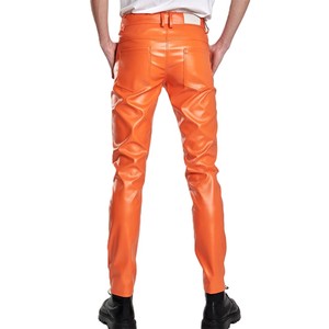 Pantalon en cuir de qualité supérieure, coupe droite, style décontracté, respirant, en cuir véritable, pour homme, idéal pour l'hiver. - Product Image 4