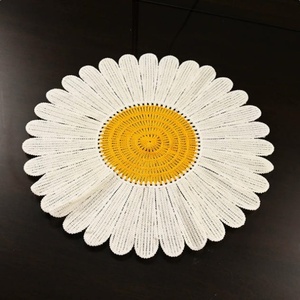 Posavasos Redondos de Encaje Bordado con Diseño de Girasol, 100% Poliéster, Decoración para el Hogar - Product Image 5
