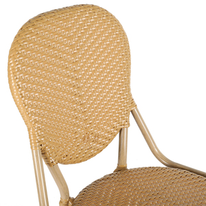 Modern Outdoor <b>Stacking</b> Bistro Rattan <b>Dining</b> <b>Chairs</b> for Restaurants Hotels Parks Indoor/Outdoor Use - Product Image 3