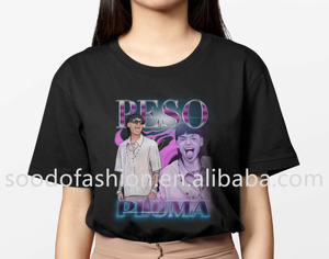 2023 mode nouveau design Peso Pluma & <span class=keywords><strong>Becky</strong></span> G impression recto verso <span class=keywords><strong>2</strong></span> images différentes unisexe Couple t-shirts - Product Image 3