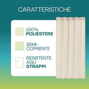 Semi Opaque Indoor Curtain 140x280 Cm With Metal Eyelets Elegant <b>Panel</b> For Living Room <b>Window</b> Decor - Product Image 3
