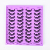 Faux cils en vison complet, 20 paires, vegan, naturels, faux cils complets, cils en soie 3D, cils vaporeux