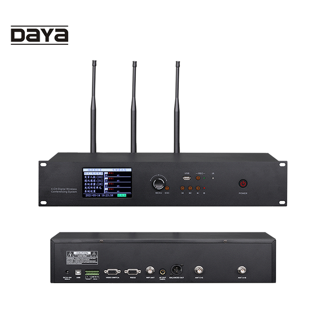 DAYA ZW-3000 Professional Vissonic Desktop Wireless With Screen Gooseneck Conference Microphone System for Video Meeting Host