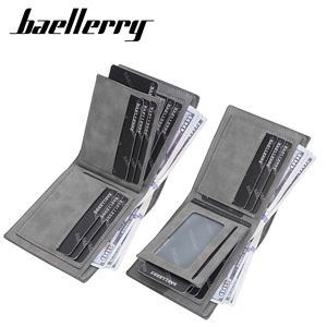 Baellerry Men's Bi-Fold <b>Wallet</b> Gray Multi-Card Slot Horizontal Bill <b>Holder</b> Everyday Use - Product Image 2
