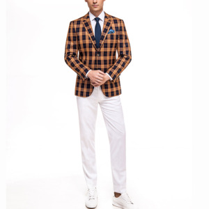Traje Casual a Cuadros para Hombre, Traje de Blazer a Cuadros, Corte Entallado, Chaqueta de Traje para Hombre - Product Image 2