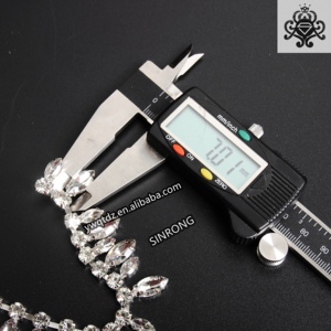 SINRONG 7x15mm <span class=keywords><strong>Marquise</strong></span> Chaîne En Métal Strass pour Canne Décoration Vêtements Accessoires Strass - Product Image 5