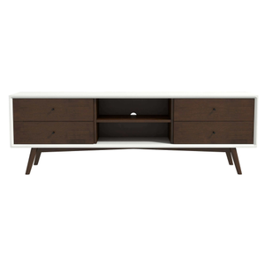 Mueble de TV Moderno y Lujoso de 4 Puertas, en Madera de Nogal Blanco, para Televisores de hasta 72 Pulgadas, para Decoración de Sala de Estar - Product Image 4