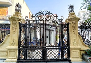 Puerta de Acero Forjado de Estilo Francés Arquitectónico con Recubrimiento en Polvo y Servicio de Soporte de Alta Calidad - Product Image 6