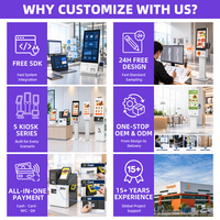 Kiosque de paiement en espèces pour ordinateur de bureau OEM avec recycleur de billets et de pièces, imprimante, scanner et SDK pour le commerce de détail