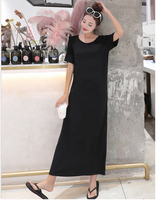 Vente en gros de robe t-shirt à manches courtes en coton de haute qualité pour femmes robe de nuit grande taille