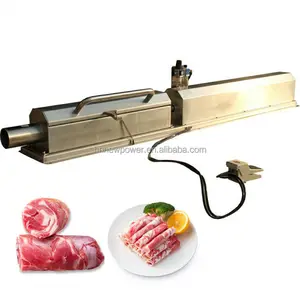 automatic mutton beef meat roll frozen meat block filling stuffer press tightening machine and sausage clipper slicer