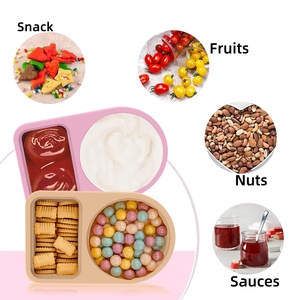 Récipients de casse-croûte de double compartiment de silicone avec des couvercles, récipients réutilisables d'assaisonnement de sauce pour la réfrigération, extérieur - Product Image 4