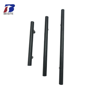 Kenop Gagang Pintu Lemari Dapur/Kamar Tidur Bentuk T dari Baja Anti Karat dengan Motif Bunga Gulung Hitam Emas Kontemporer Mewah - Product Image 4