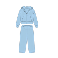 Ensemble de yoga personnalisé pour filles : veste à capuche entièrement zippée avec poche avant et pantalon long pour l'automne et l'hiver – Vêtements décontractés