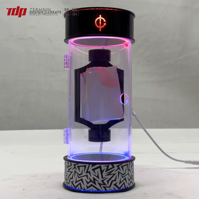 TERMEIN Action Figure Display Box Magnetic Levitation Acrylic Display Case with RGB LED Lights 360° Automatic Rotating