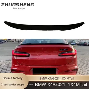 Para <span class=keywords><strong>BMW</strong></span> <span class=keywords><strong>X4</strong></span> G02 modificado X4M cubierta única ABS mejorado deflector de viento alerón trasero negro brillante patrón de fibra de carbono alerón de techo - Product Image 5