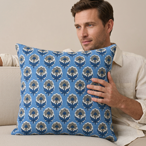 Floral Pure Cotton Printed Cushion Cover Elegant <b>Decorative</b> <b>Pillow</b> Case for Home Living Room Bedroom Office <b>Decoration</b> - Product Image 1