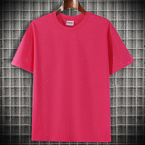 HG9910 Nuova T-shirt Estiva da <span class=keywords><strong>Uomo</strong></span> a <span class=keywords><strong>Mezza</strong></span> <span class=keywords><strong>Manica</strong></span>, Casual, Tinta Unita, Versatile, con Strass Termoadesivi, in Tessuto Lavorato a Maglia, Vestibilità Ampia - Product Image 4