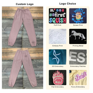 Của phụ nữ chất lượng cao 310 GSM Fleece vải Jogger Sweatpants Giữa eo chạy hoạt động mặc chân ràng buộc Loose-Bán buôn mùa đông - Product Image 2