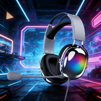 Casque de jeu pour ordinateur de bureau, ordinateur portable, sur l'oreille, son surround stéréo professionnel avec microphone