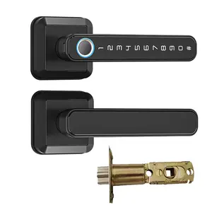 Ttlock Handle Kunci Elektrik, Handle Kunci Elektrik Sidik Jari Pintar Silindris Bulat Bola Smartsteps Digital Smart Door Locks