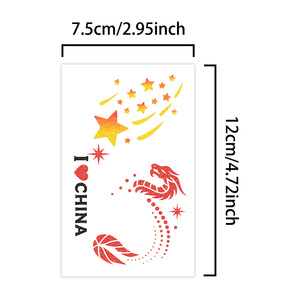 Tatuaggio Tatuaggi Temporanei Colorati Gattoo Drago e Stella Cartone Animale Tatuaggio Impermeabile per la Gamba del Braccio - Product Image 2